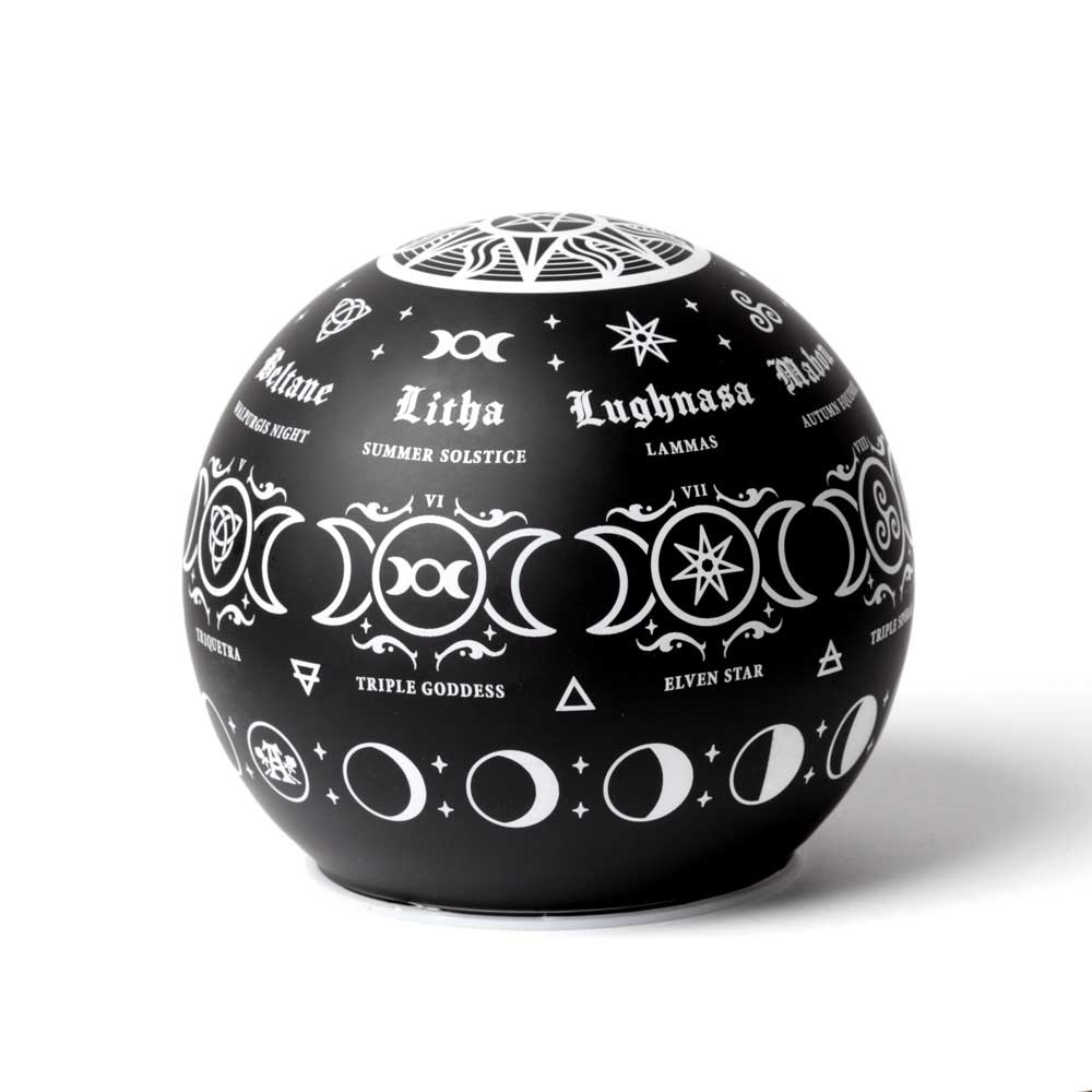 Alchemy - Pagan Calendar Globe Light Tafellamp - Zwart
